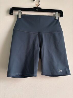 ALO Yoga Charcoal High-Rise Bike Shorts